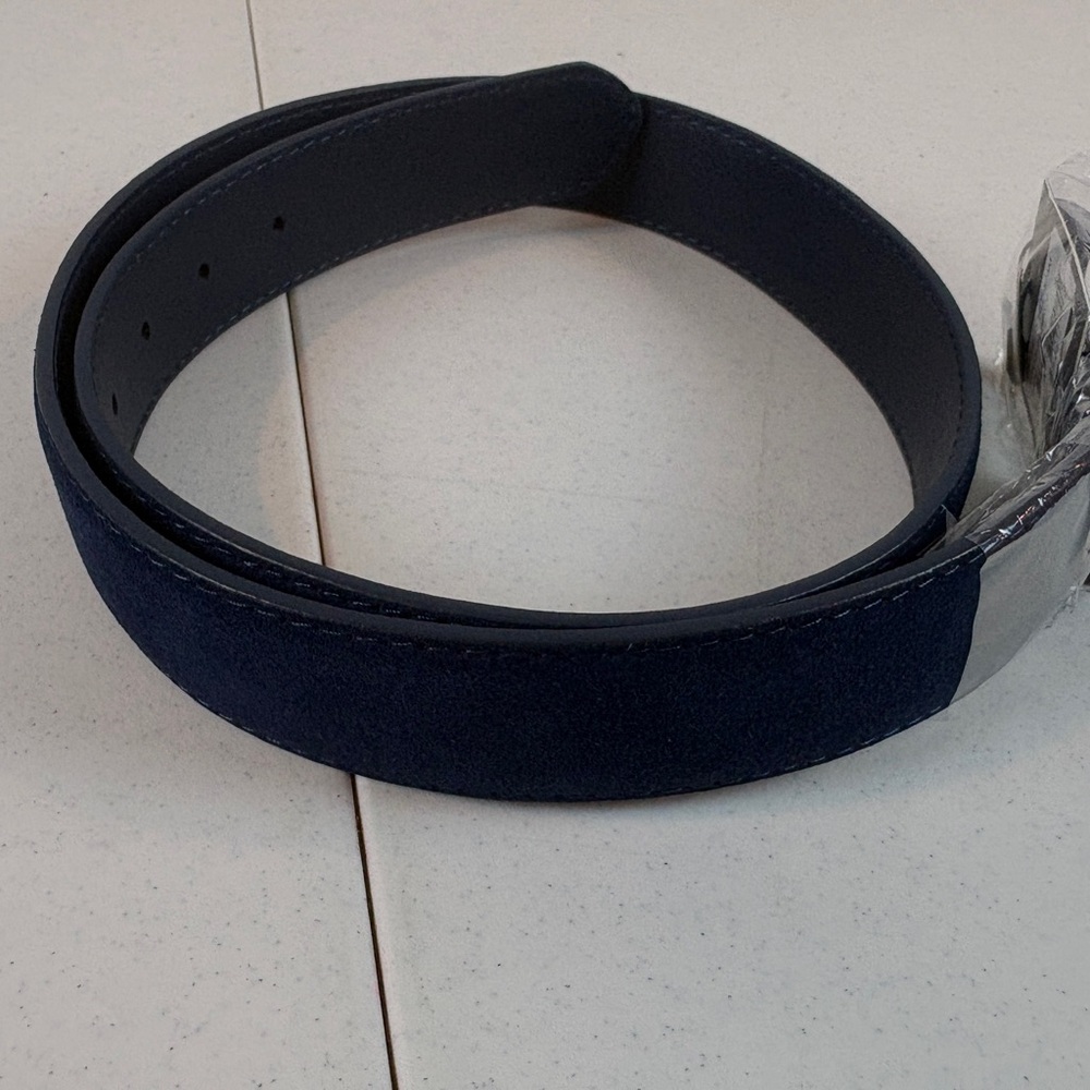 Men's Navy Blue 100% Leather Size 34‎ Belt
